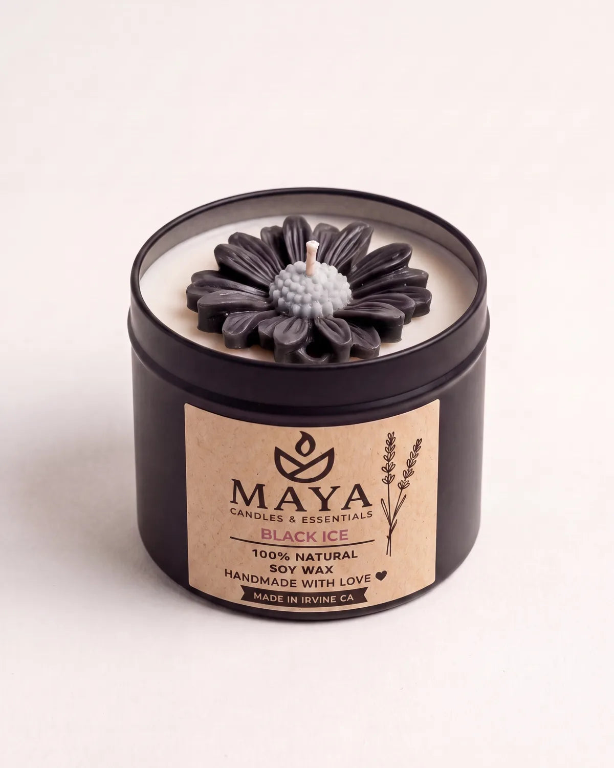Black Ice Soy Candle by Maya Candles & Essentials