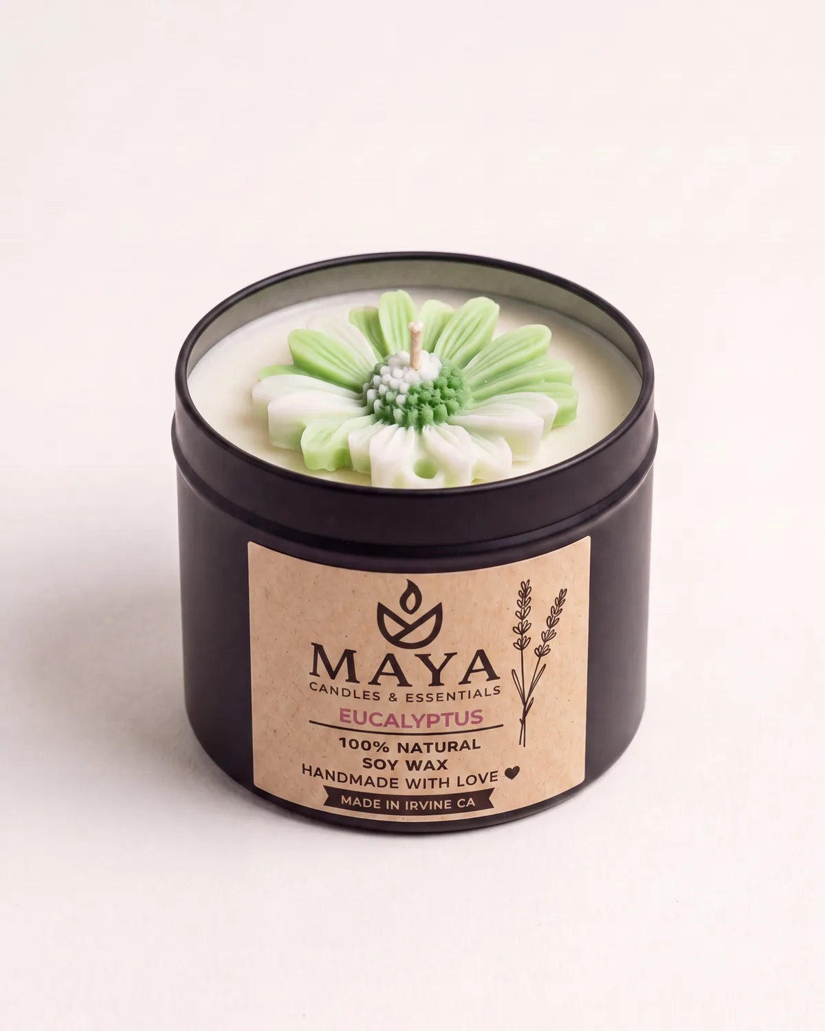 Eucalyptus Soy Candle by Maya Candles & Essentials