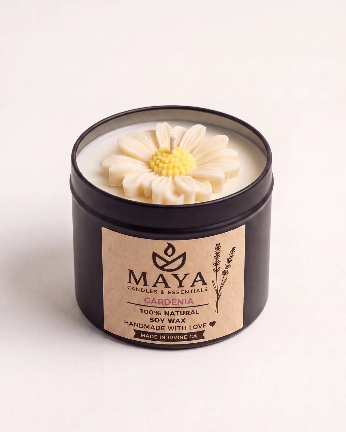 Gardenia Soy Candle by Maya Candles & Essentials