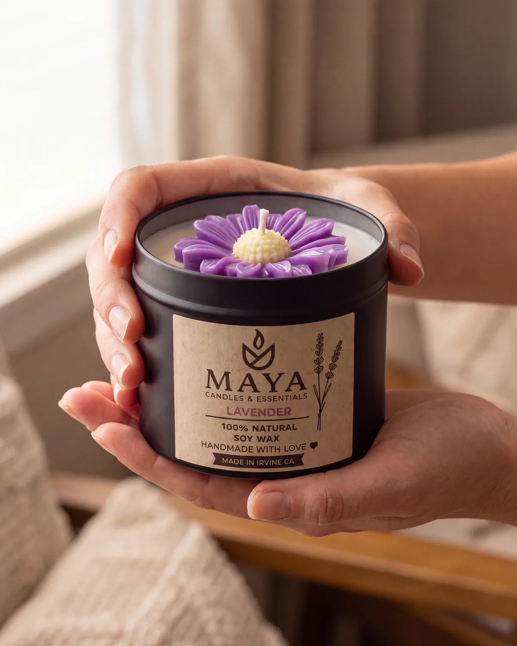 Lavender Soy Candle by Maya Candles & Essentials