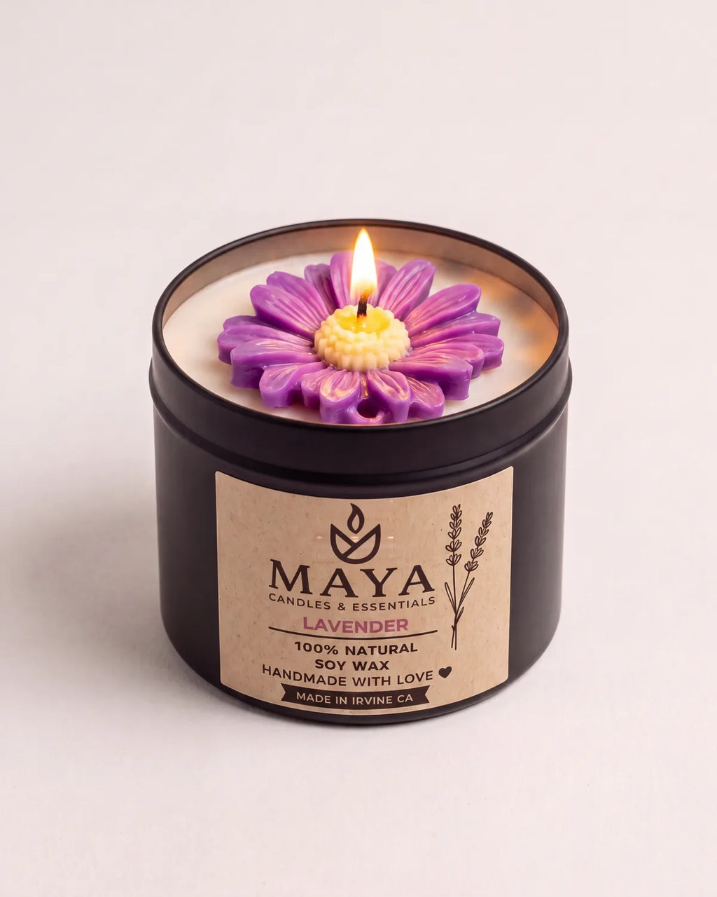 Lavender Soy Candle by Maya Candles & Essentials