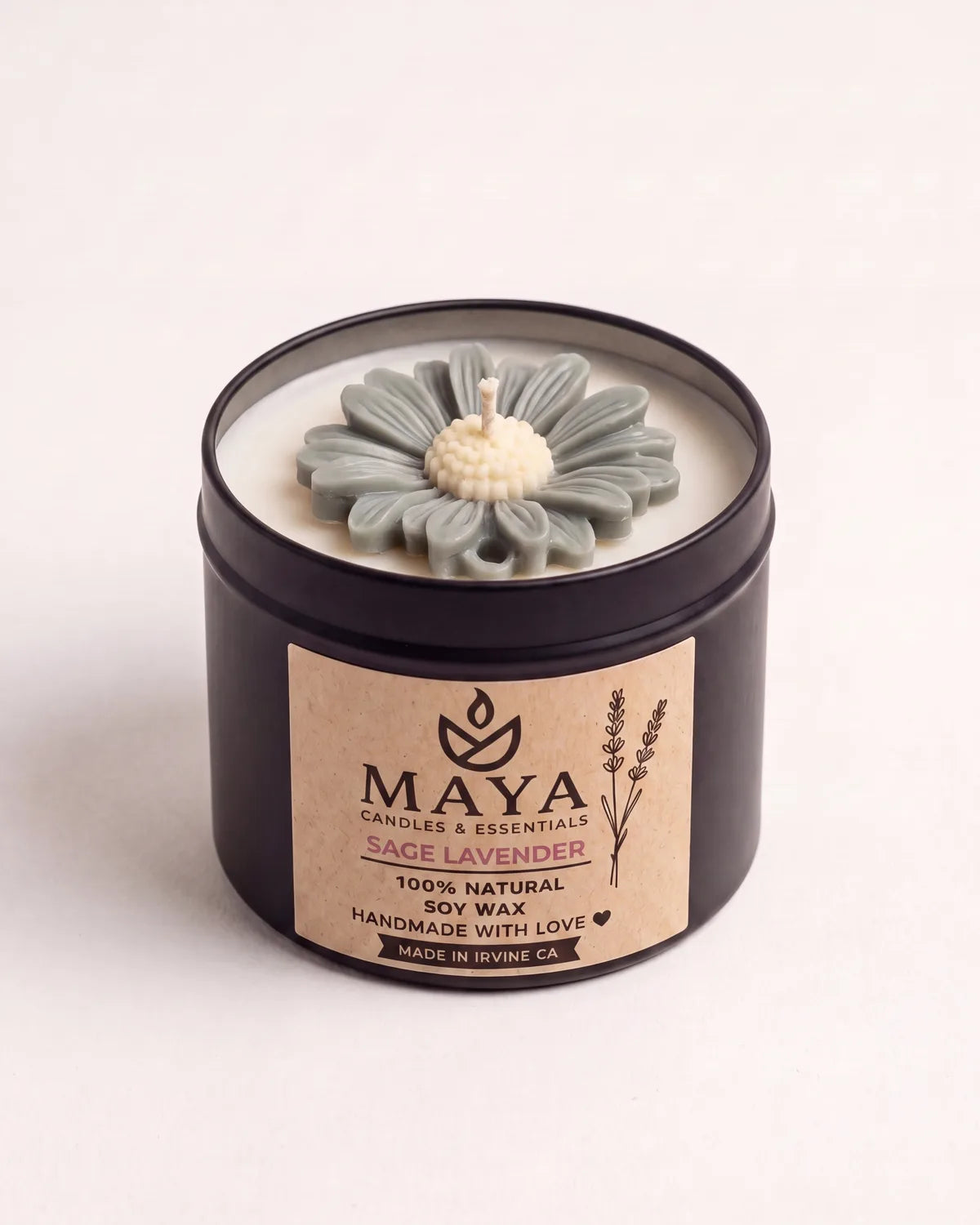Sage Lavender Soy Candle by Maya Candles & Essentials